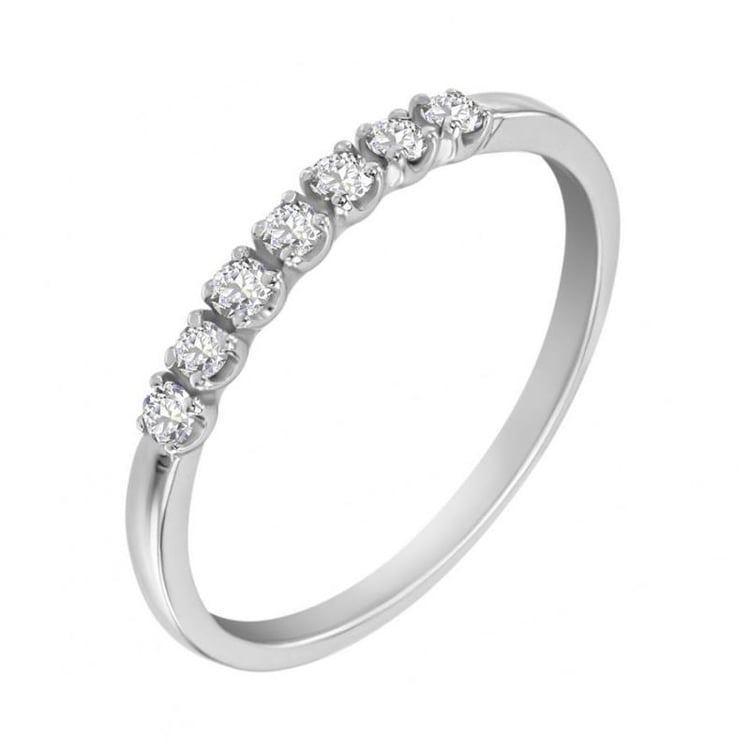 Platinová eternity obrúčka s komfortným snubným prsteňom 29998