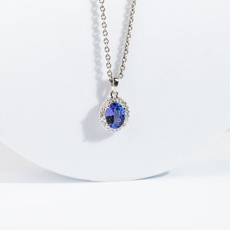 Tanzanitová kolekcia šperkov s diamantmi Bizot 146276