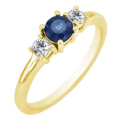 Zafírový zásnubný prsteň zo zlata s diamantmi Hesca