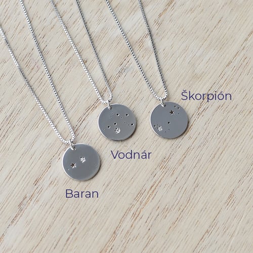 Strieborný prívesok so súhvezdím a diamantom Meri