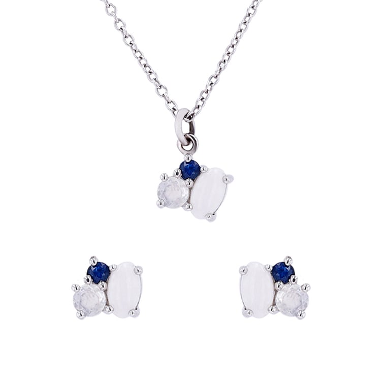 Kolekcia cluster šperkov z bieleho zlata