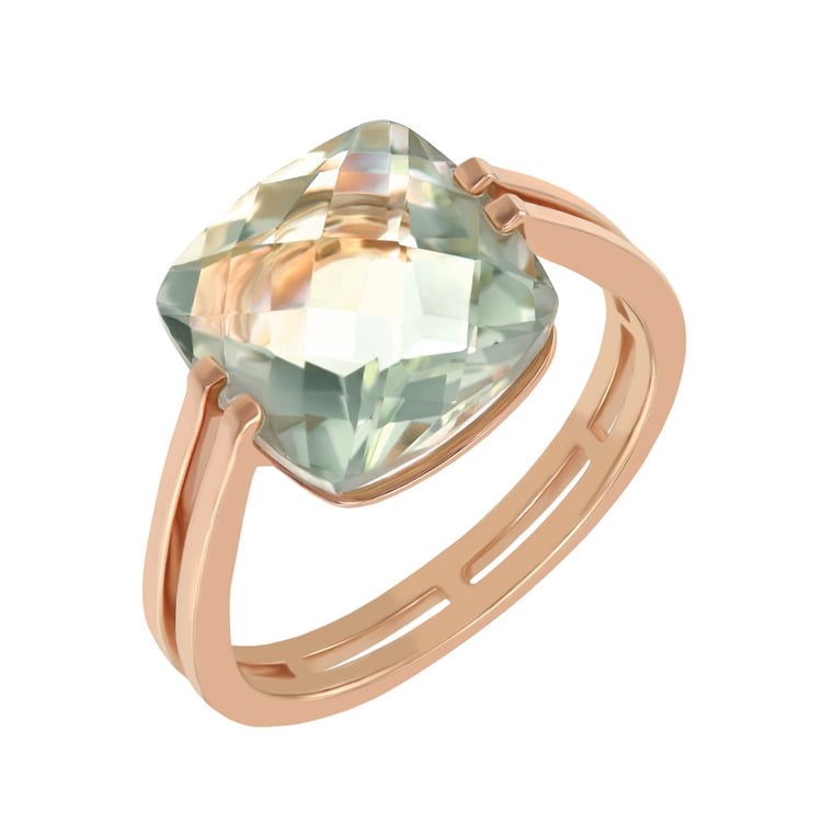 Zlatý prsteň s cushion ametystom 16791