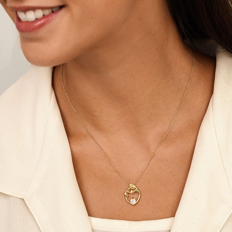 Prívesok matka a dieťa s moissanitom a lab-grown diamantom Heli 162699