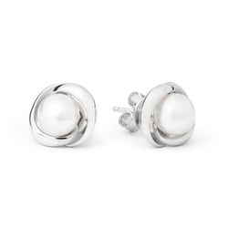 Strieborné napichovacie náušnice s perlami Anna