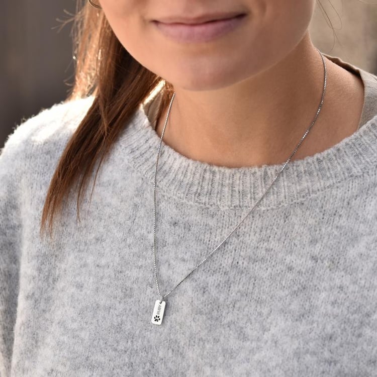 Strieborný náhrdelník s psie labkou 35478