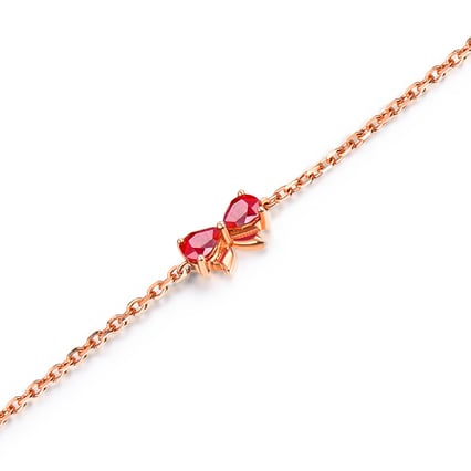 Elegantný zlatý náramok s rubínmi Meliza