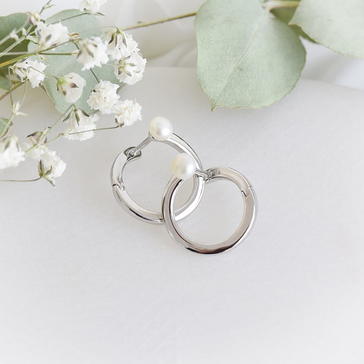 Kruhové náušnice s perlami 87854