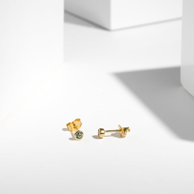 Strieborné bezel náušnice so zelenými zafírmi Viosa 123367