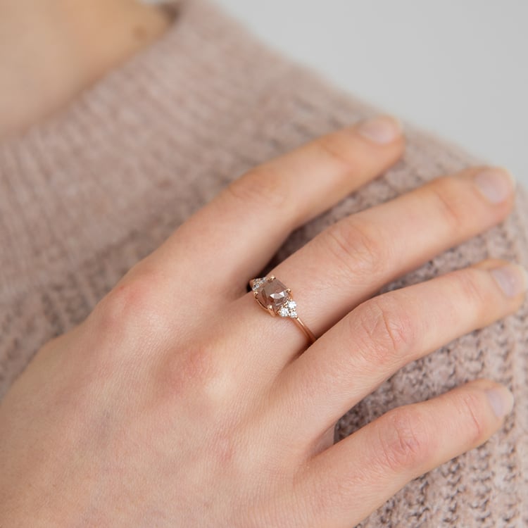 Prsteň zo zlata so salt and pepper diamantom Agathe 124790