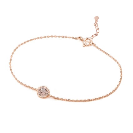 Strieborný náramok s morganitom Rollie