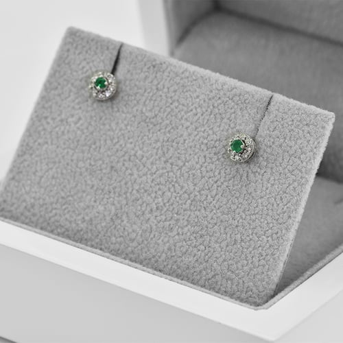 Smaragdové náušnice s diamantmi Kelsie