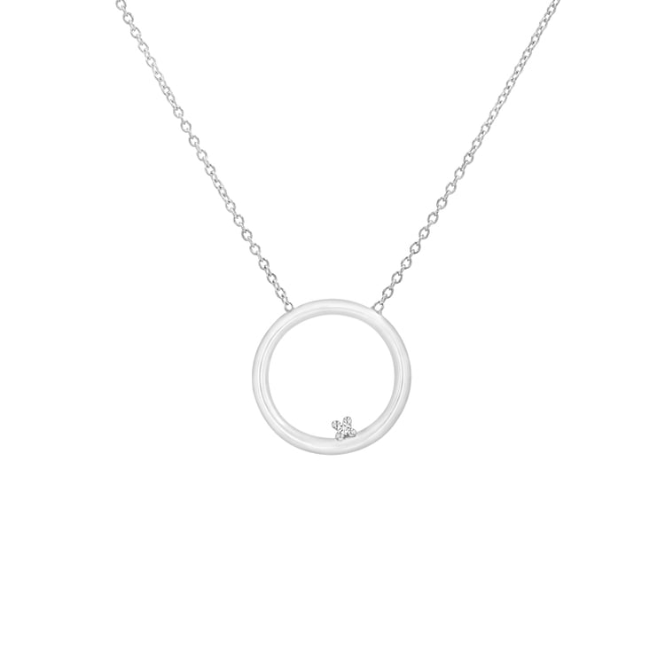 karma náhrdelník s diamantom z bieleho zlata 82320