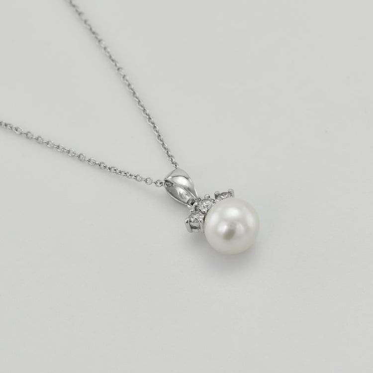 Náhrdelník zo zlata s perlou a diamantmi 43052