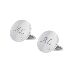 Zlaté manžetové gombíky s gravírom a diamantmi Galaxy