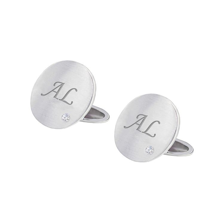 Zlaté manžetové gombíky s gravírom a diamantmi Galaxy