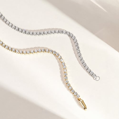 Zlatý tenisový náramok s lab-grown diamantmi Shimayra