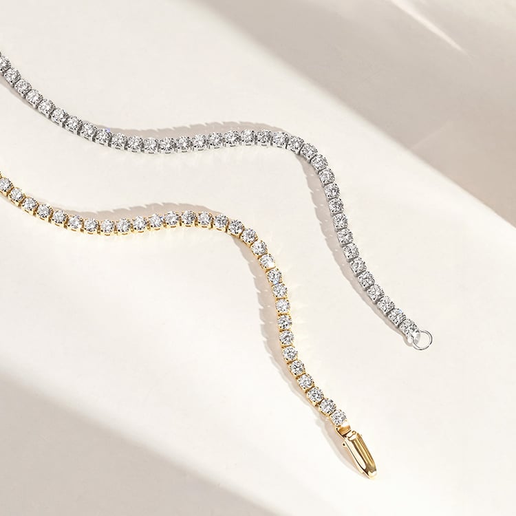 Zlatý tenisový náramok s lab-grown diamantmi Shimayra 156074