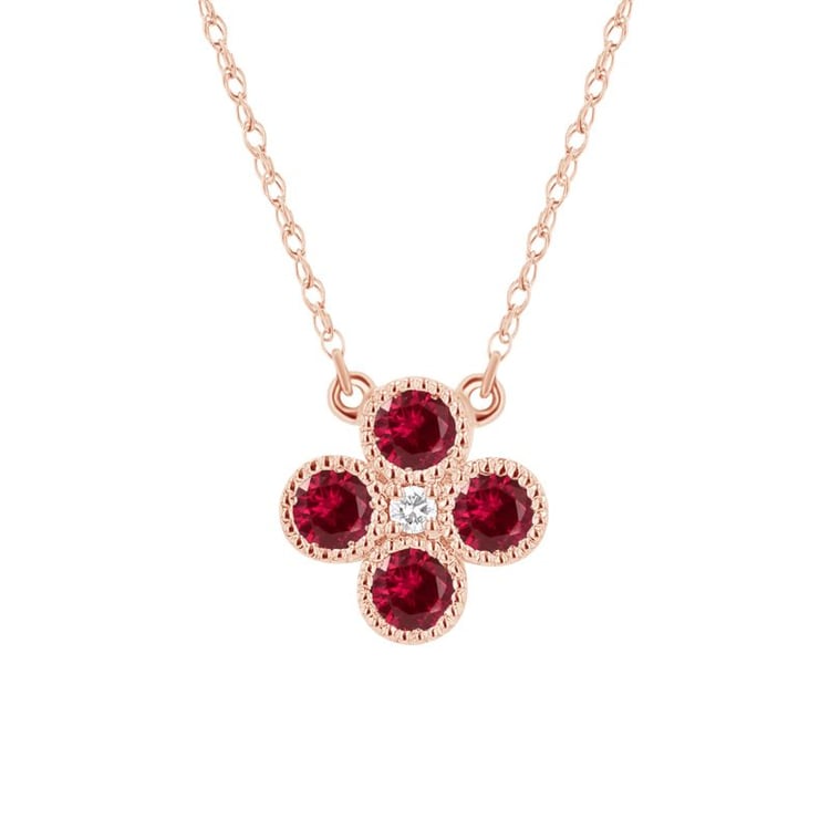 Rubínový náhrdelník s diamantom Emely 136203