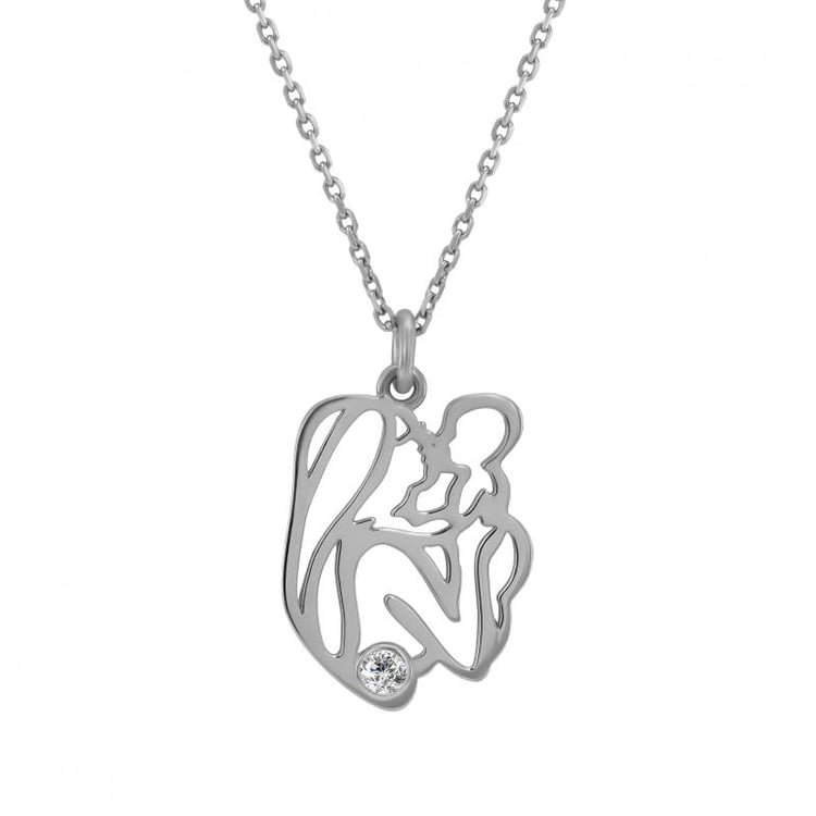 Zlatý náhrdelník matka a dieťa s diamantom Aglen