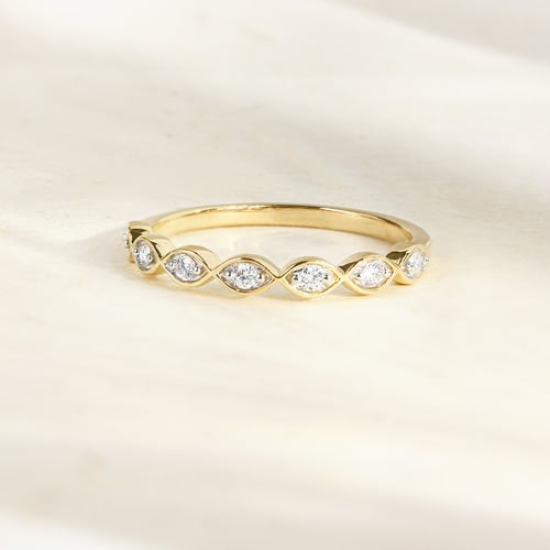 Zlatý prsteň s lab-grown diamantmi Evelyn