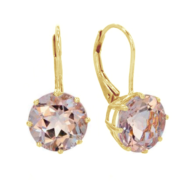 Zlaté náušnice s morganitmi 82457