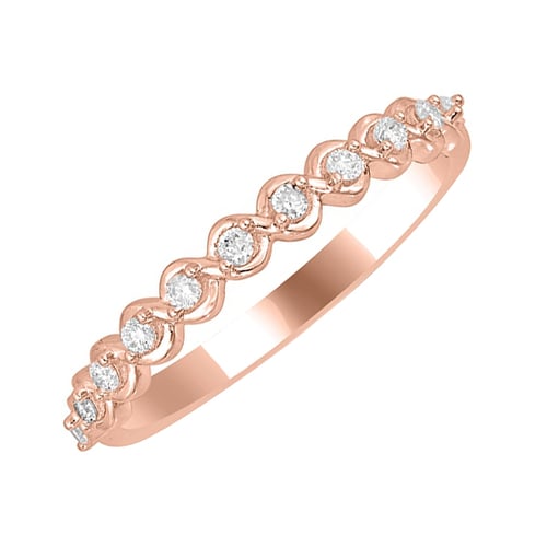 Biele diamanty v zlatom eternity prsteni Lyssa