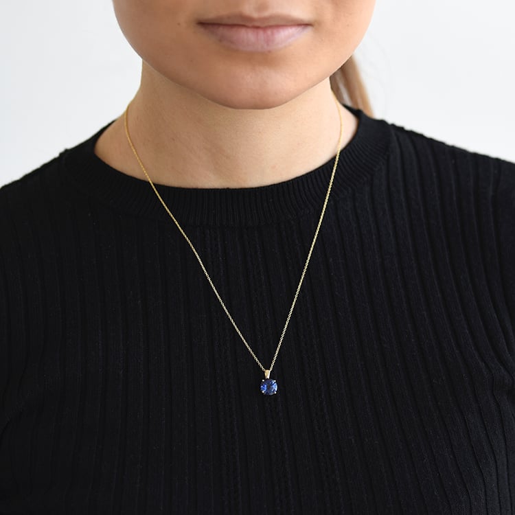 Prívesok s modrým zafírom zo zlata 58832