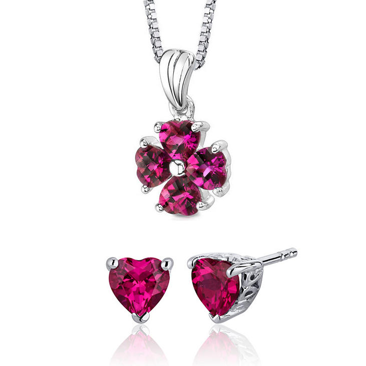 Romantická rubínová kolekcia šperkov zo striebra Delores