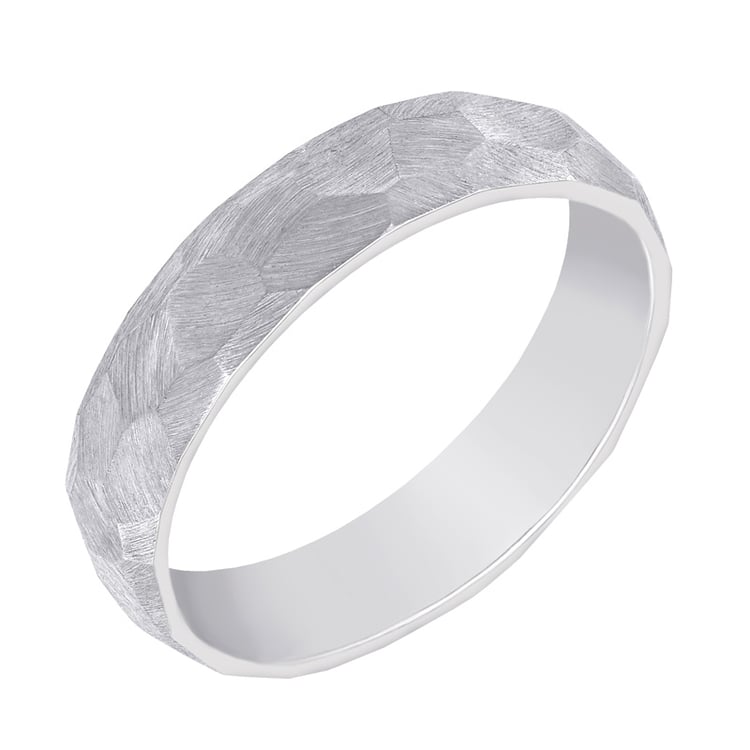 Matné tepané obrúčky z platiny 76555