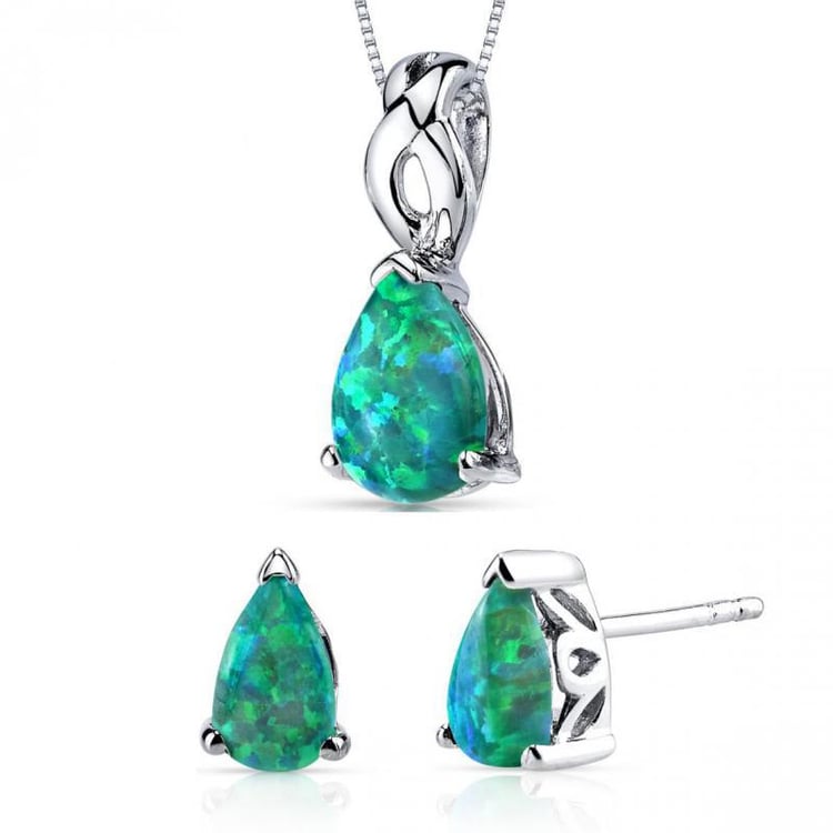 Zelené opálové slzy v striebornej kolekcii Deezie