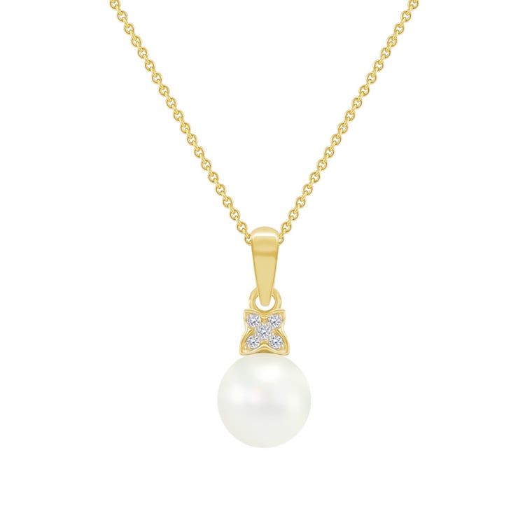 Zlatý perlový náhrdelník s diamantmi 48419