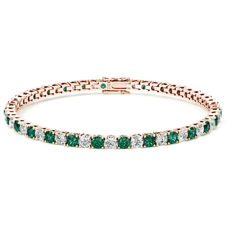 Tenisový náramok s lab-grown smaragdmi a diamantmi Vekic 146452