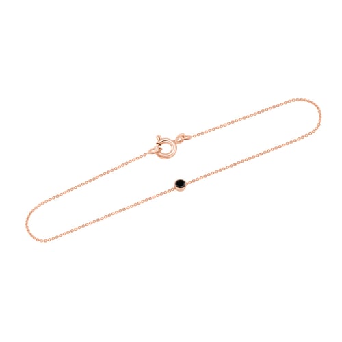 Zlatý minimalistický náramok s čiernym diamantom Lepio