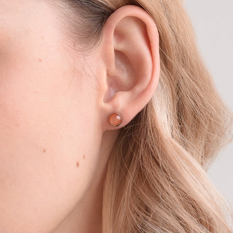 Náušnice s broskyňovým mesačným kameňom 70268