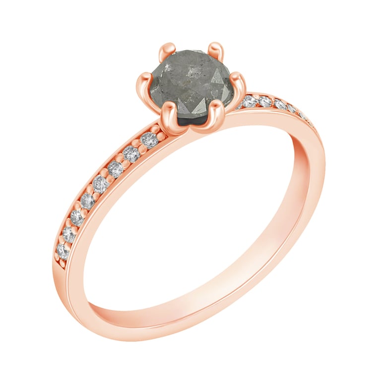 Diamantový zásnubný prsteň z ružového zlata 73561