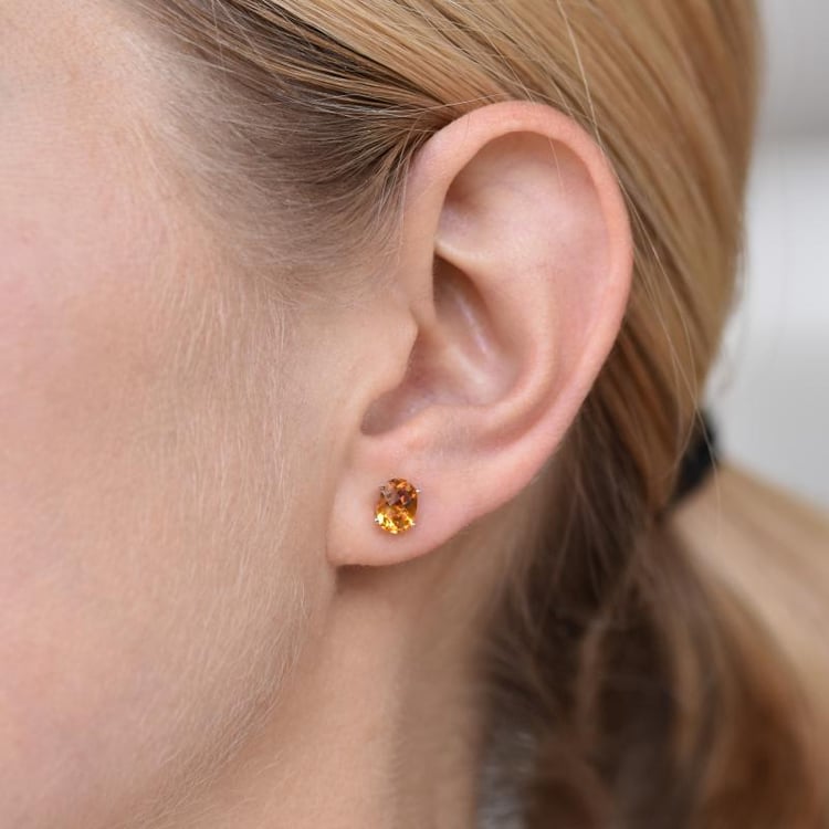 Zlaté citrínové náušnice 20313