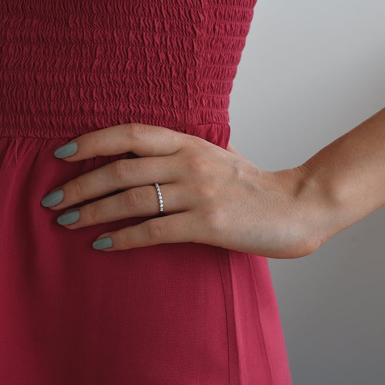 Biele lab-grown diamanty v eternity prsteni Lyssa 105706