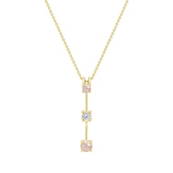 Zlatý prívesok Minulosť prítomnosť budúcnosť s morganitmi a topásom