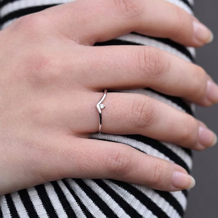 Strieborný vykrojený prsteň s lab-grown diamantom Caris 166365