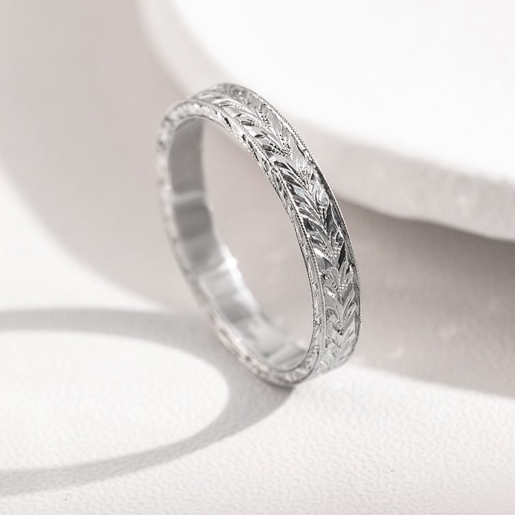 Platinové vintage svadobné obrúčky Hvany 157886