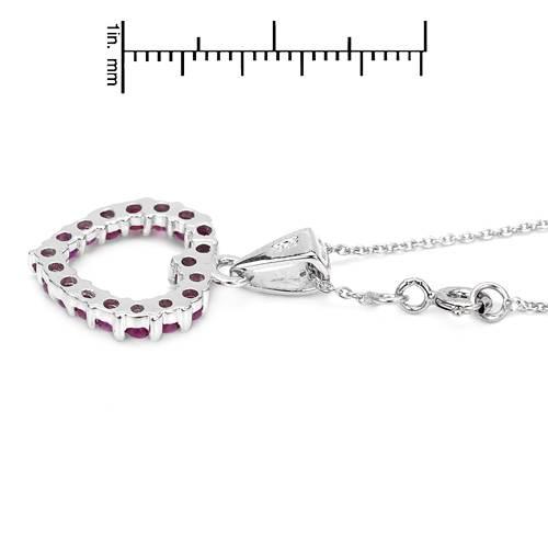 Strieborný náhrdelník s rubínmi 54546