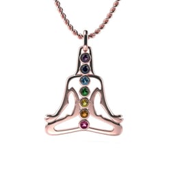 Zlatý prívesok so zirkónmi vo farbe čakier Yoga