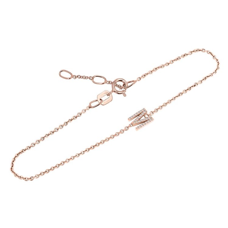 Náramok s písmenkom a lab-grown diamantmi Ainslee