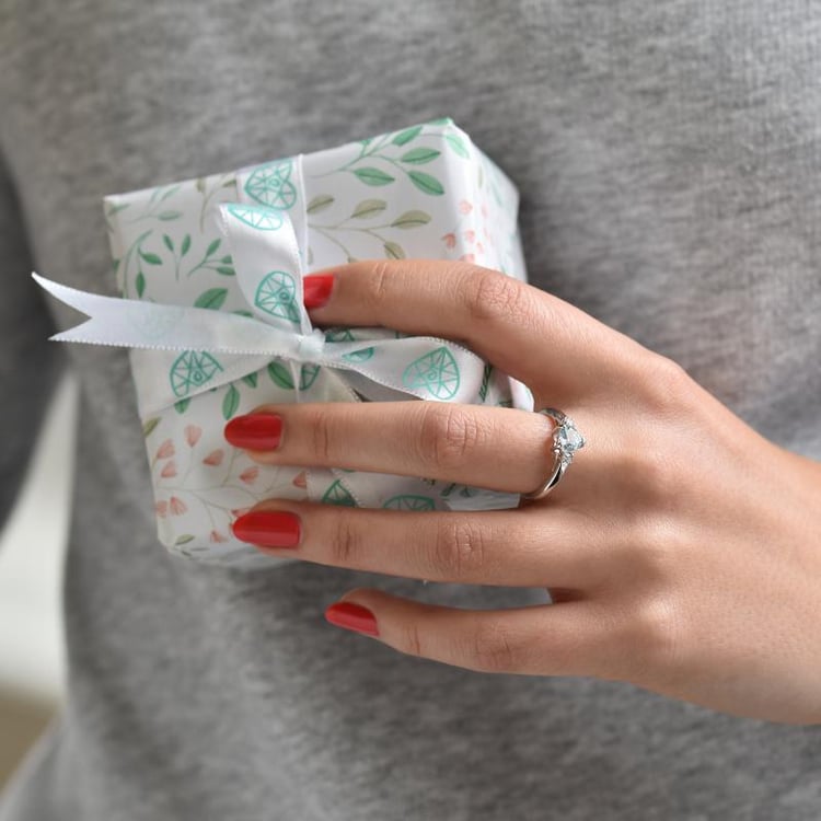 Akvamarínové srdce v zlatom prsteni 42769