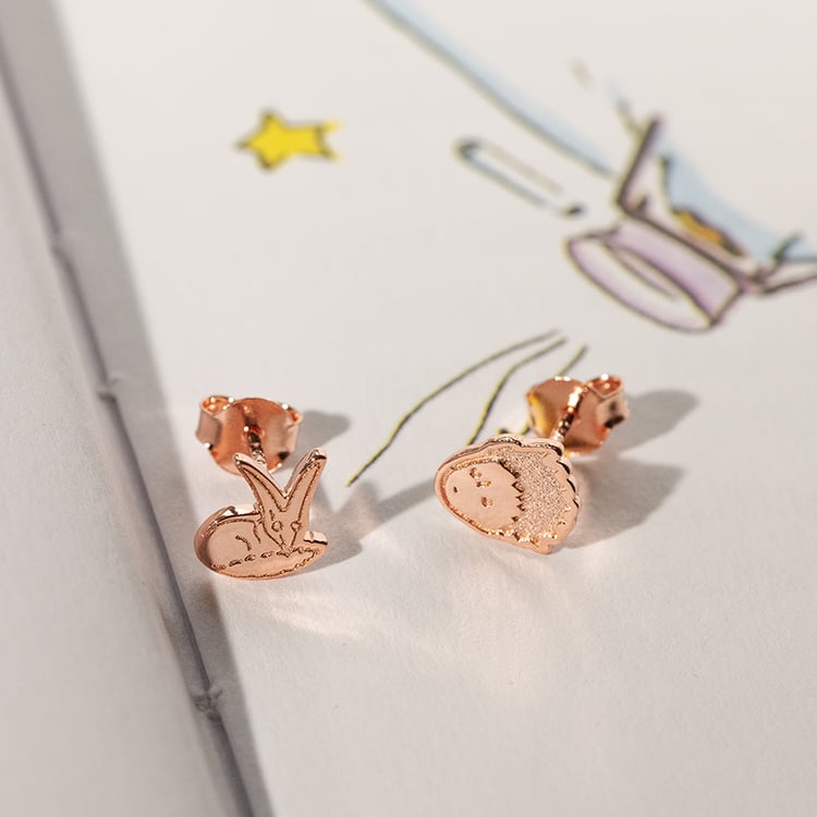 Strieborné náušnice Malý princ a líška 138048