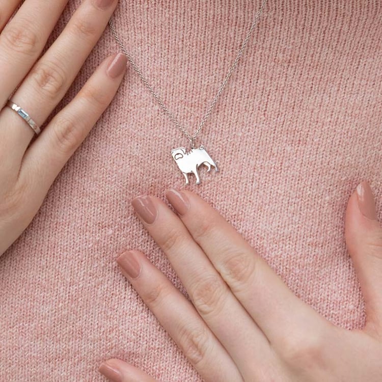 Prívesok v tvare psa s gravírom Pug 98185