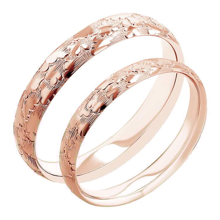 Svadobné obrúčky s ručnou rytinou mrakov Bowen