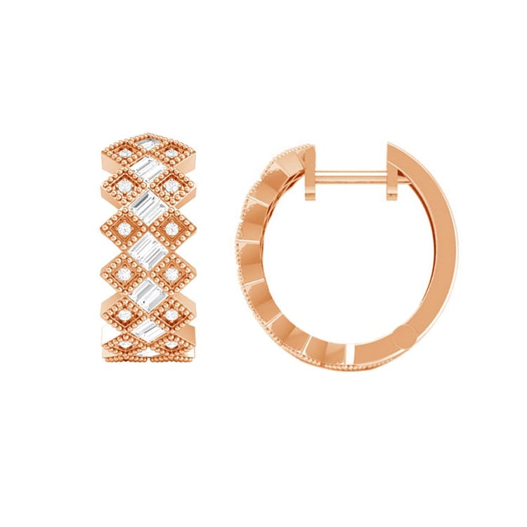 Zlaté kruhové náušnice s lab-grown diamantmi Helle 158886