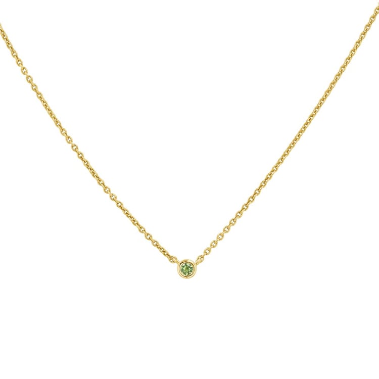 Minimalistický náhrdelník so zeleným zafírom Vieny