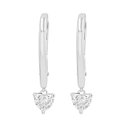 Strieborné náušnice v tvare srdca s 0.25ct lab-grown diamantom Lola